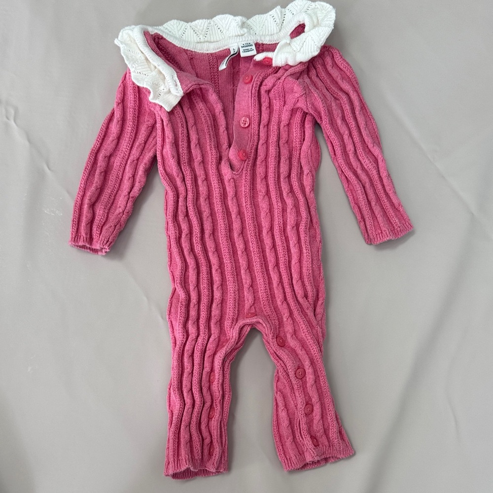 Cozy Pink Knit Kids One Piece